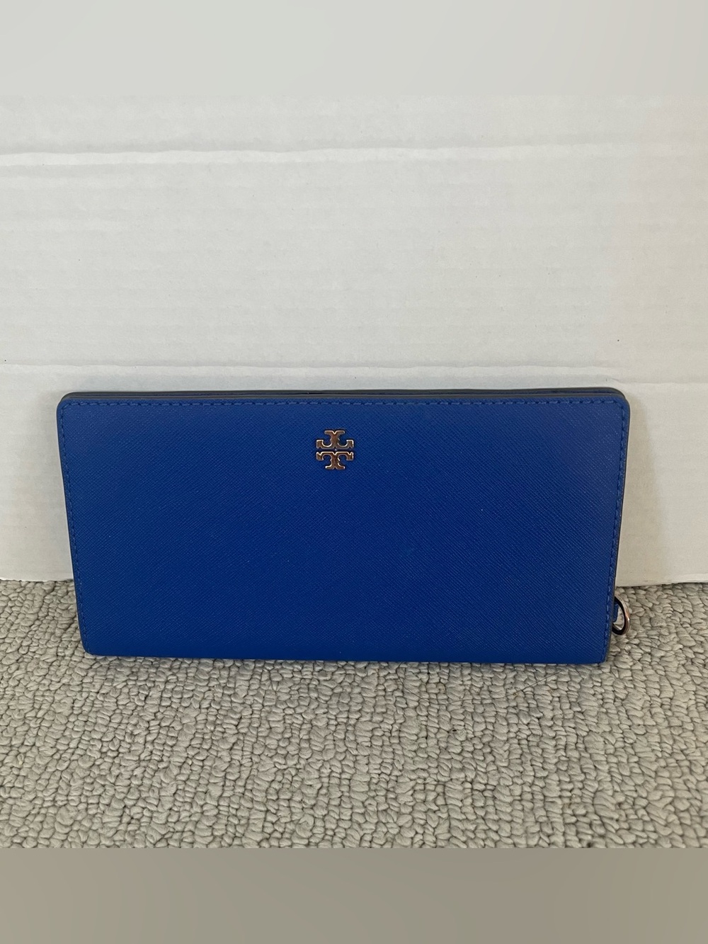 Tory Burch blue slim wallet
